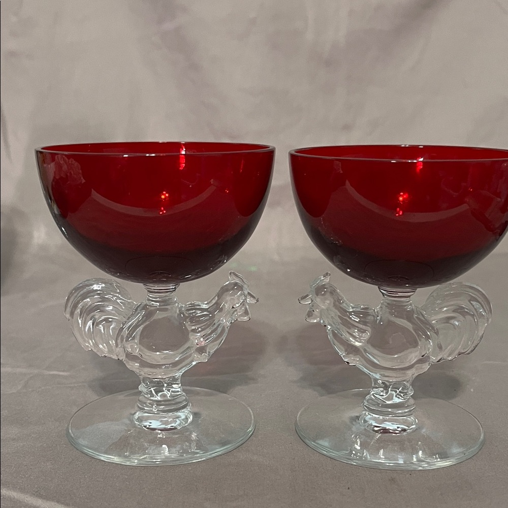 Morgantown Glass Chanticleer cocktail glasses